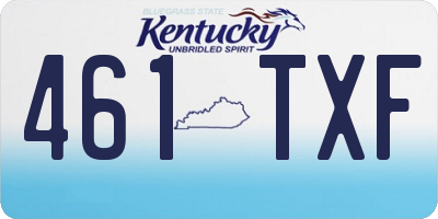 KY license plate 461TXF