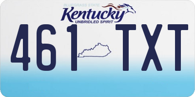 KY license plate 461TXT