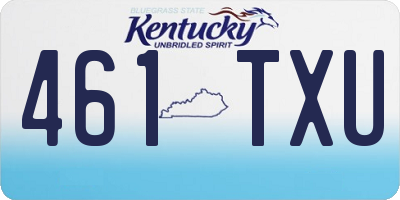 KY license plate 461TXU