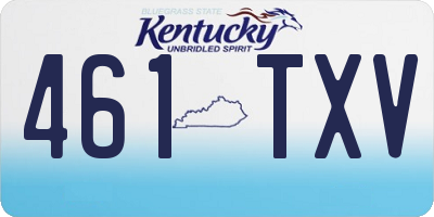 KY license plate 461TXV