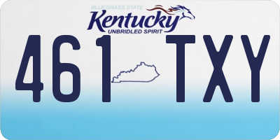 KY license plate 461TXY