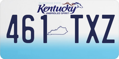 KY license plate 461TXZ
