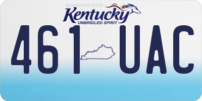 KY license plate 461UAC