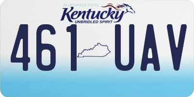 KY license plate 461UAV