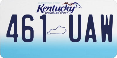 KY license plate 461UAW