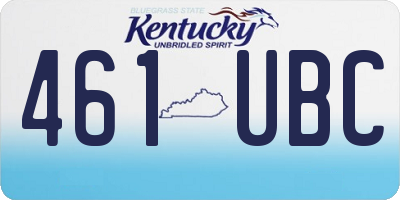 KY license plate 461UBC