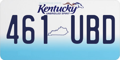 KY license plate 461UBD
