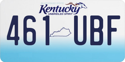 KY license plate 461UBF