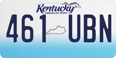 KY license plate 461UBN