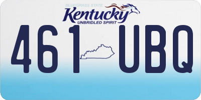 KY license plate 461UBQ