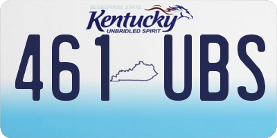 KY license plate 461UBS