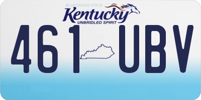 KY license plate 461UBV