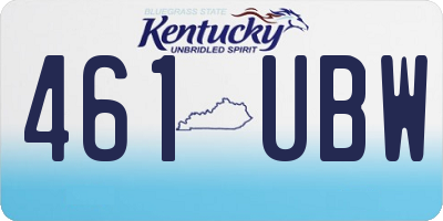 KY license plate 461UBW