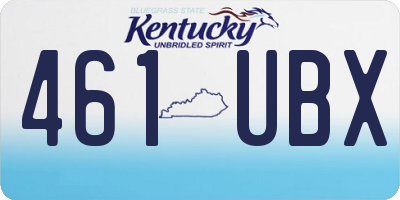 KY license plate 461UBX