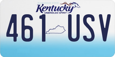 KY license plate 461USV