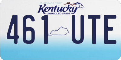 KY license plate 461UTE