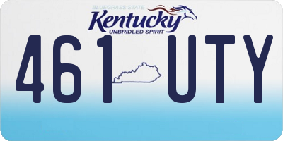 KY license plate 461UTY