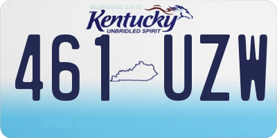 KY license plate 461UZW