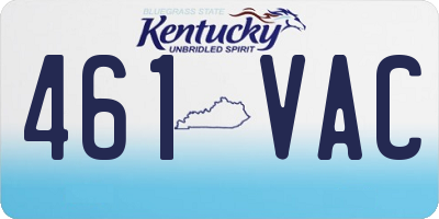KY license plate 461VAC