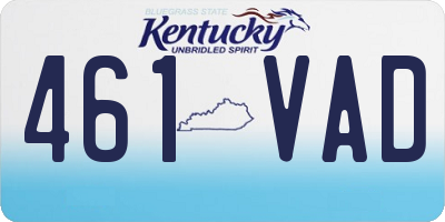 KY license plate 461VAD