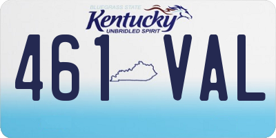 KY license plate 461VAL
