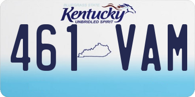 KY license plate 461VAM