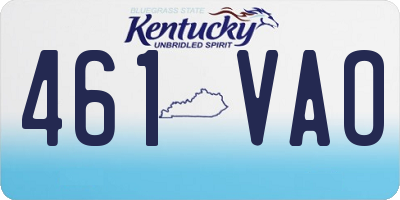 KY license plate 461VAO