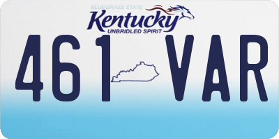 KY license plate 461VAR