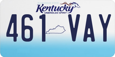 KY license plate 461VAY