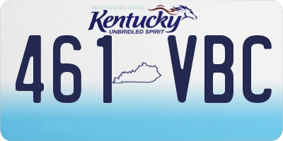 KY license plate 461VBC