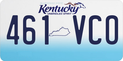 KY license plate 461VCO