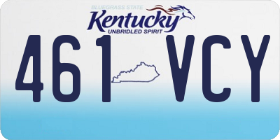 KY license plate 461VCY