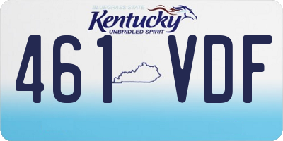 KY license plate 461VDF