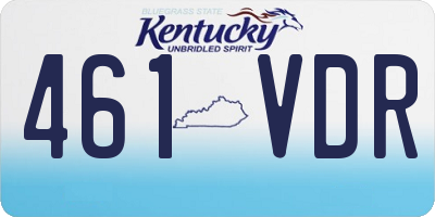 KY license plate 461VDR