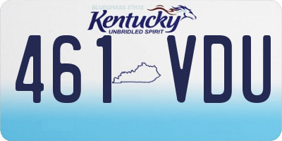 KY license plate 461VDU