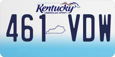 KY license plate 461VDW