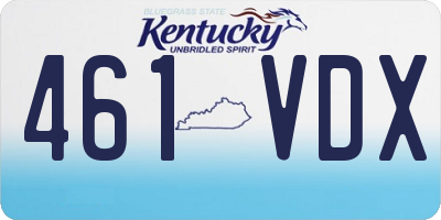 KY license plate 461VDX