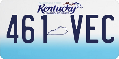 KY license plate 461VEC