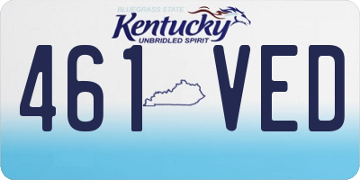KY license plate 461VED