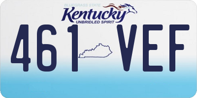 KY license plate 461VEF