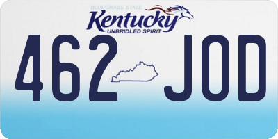 KY license plate 462JOD