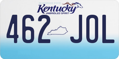 KY license plate 462JOL
