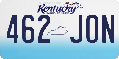KY license plate 462JON