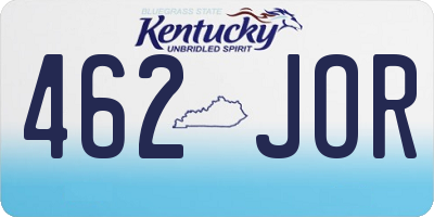 KY license plate 462JOR