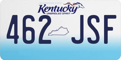 KY license plate 462JSF
