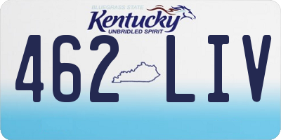 KY license plate 462LIV