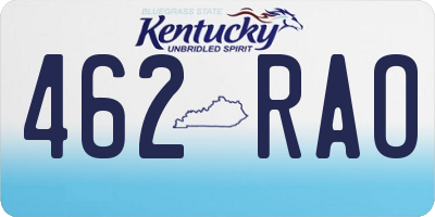 KY license plate 462RAO