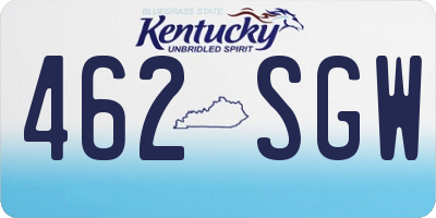 KY license plate 462SGW