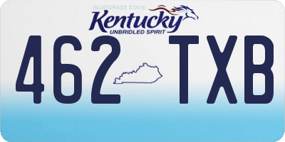 KY license plate 462TXB