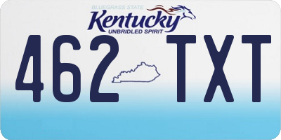 KY license plate 462TXT